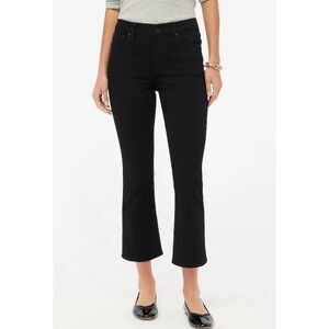 NWT J. Crew Flare Crop Black Jean All-day Stretch
